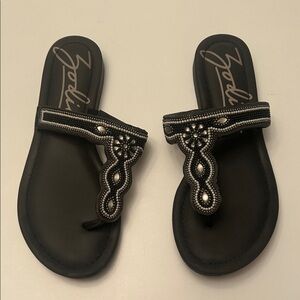 Zodiac Women's Black Beaded Sandals Size 7.5